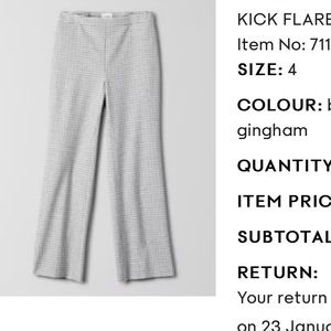 Wilfred Kick Flare Pant in Gingham